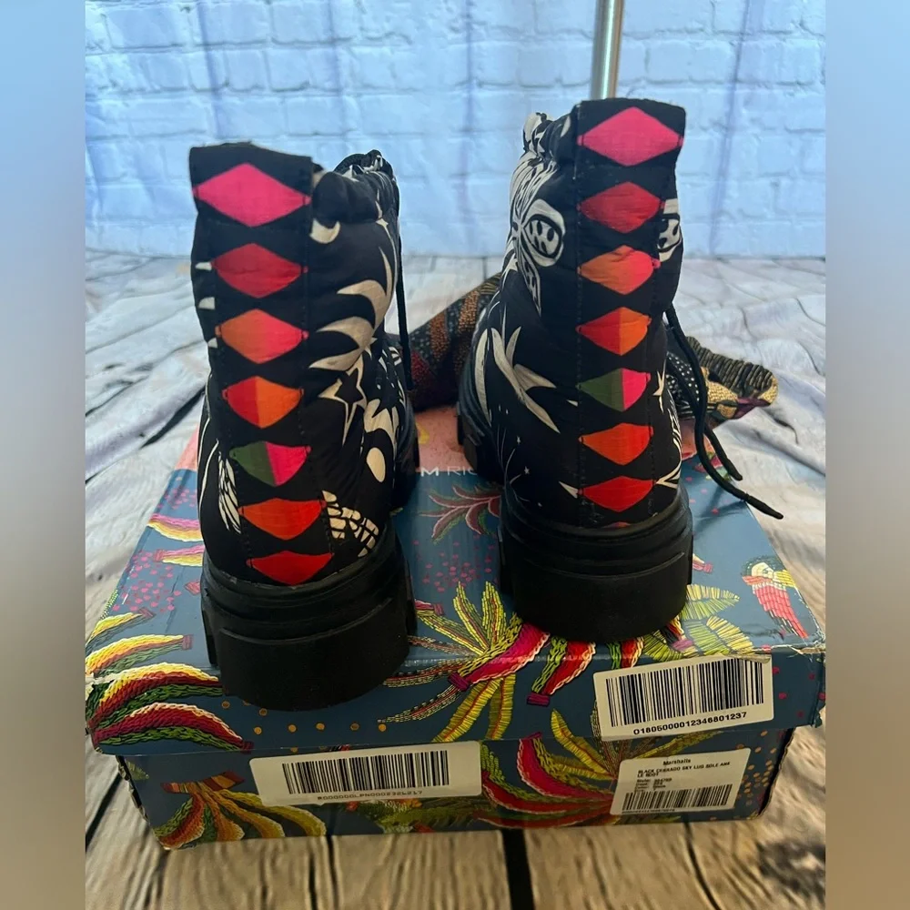 FARM Rio LUG SOLE PUFFER BOOTIE IN CERRADO SKY BLACK